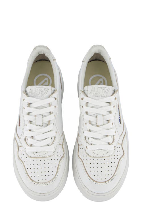 Shop Autry Medalist Low Sneaker In Solid Goat White