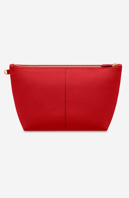 Shop Maison De Sabre Maison De Sabré Medium Leather Flaire Pouch In Pomegranate Red