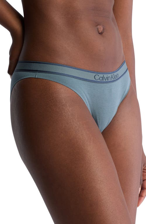 Shop Calvin Klein Tonal Logo Modern Cotton Blend Bikini In Blue Performance