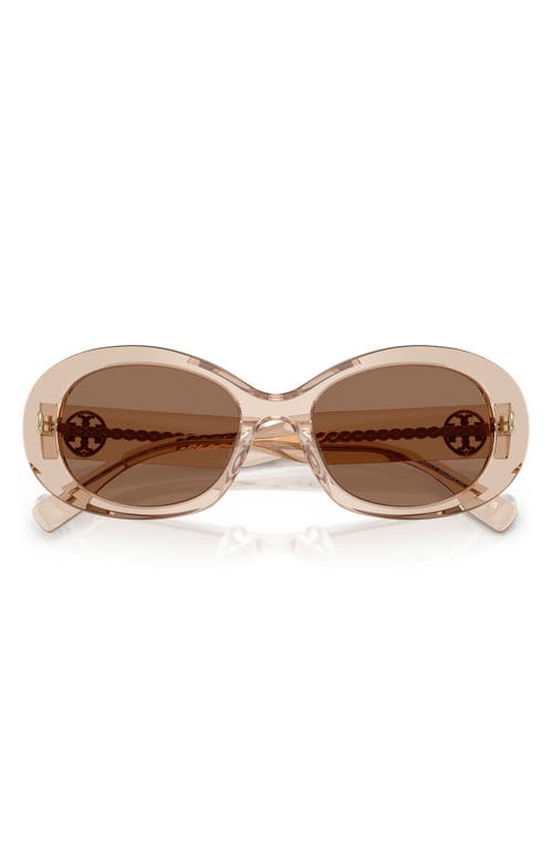 Tory Burch 53mm Oval Sunglasses In 19547353 Dark Brown