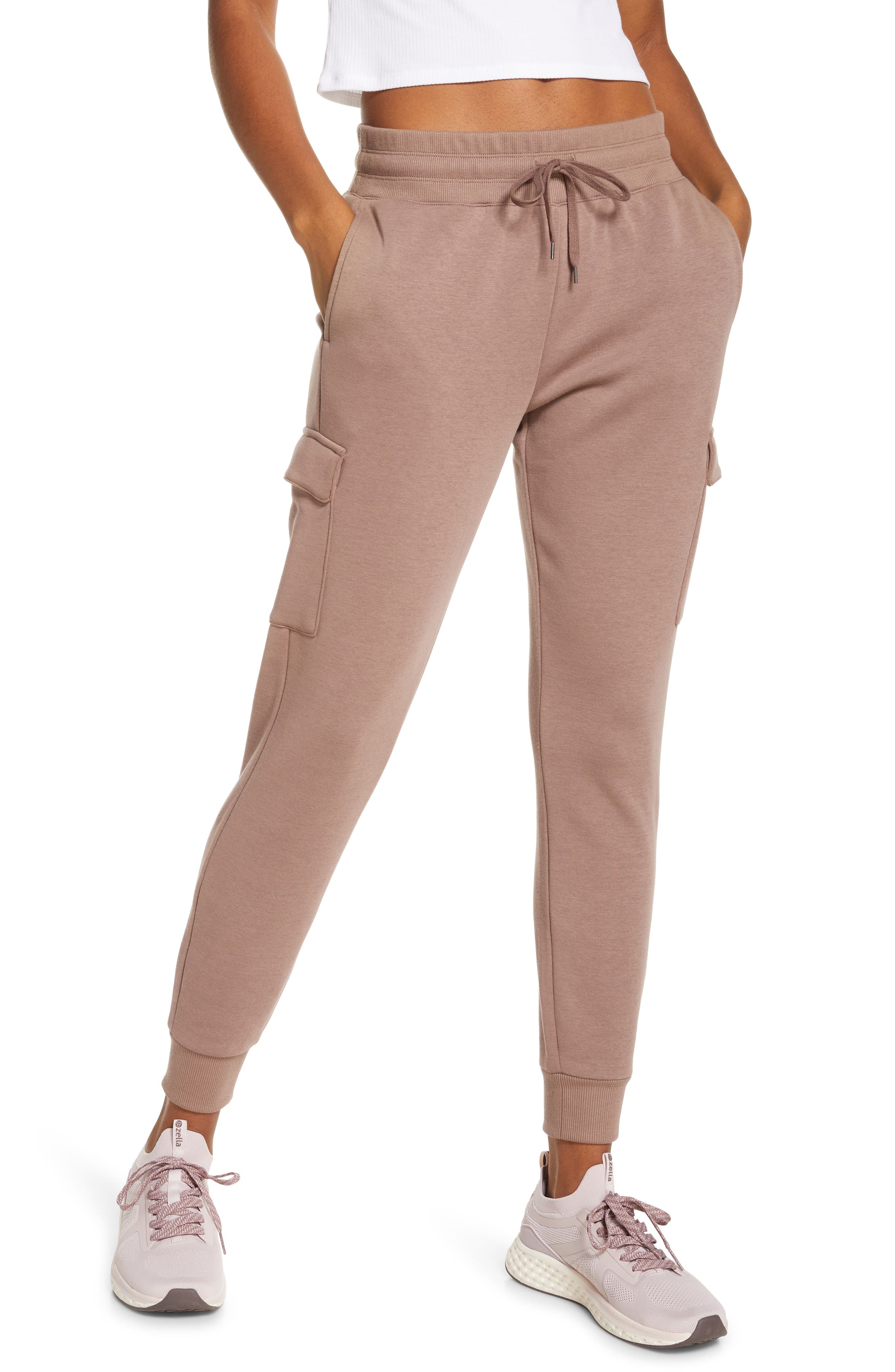air print fleece cargo jogger