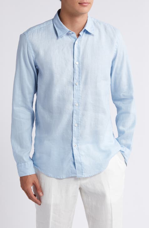 Roan Slim Fit Stretch Linen Blend Button-Up Shirt