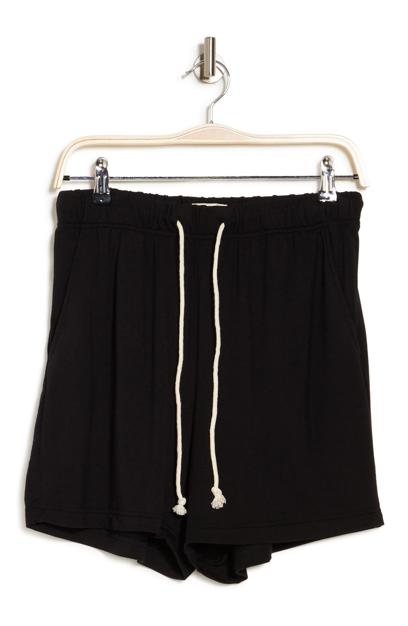 Melloday Drawstring Knit Shorts In Black