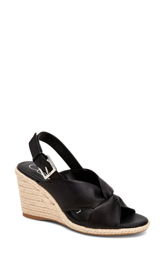 Calvin Klein Women's Brennah Wedge Sandals Women's Shoes In Black