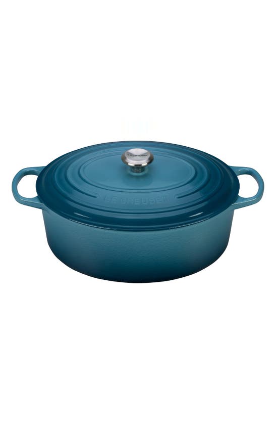 Le Creuset Signature 9 1/2 Quart Oval Enamel Cast Iron French/dutch Oven In Indigo
