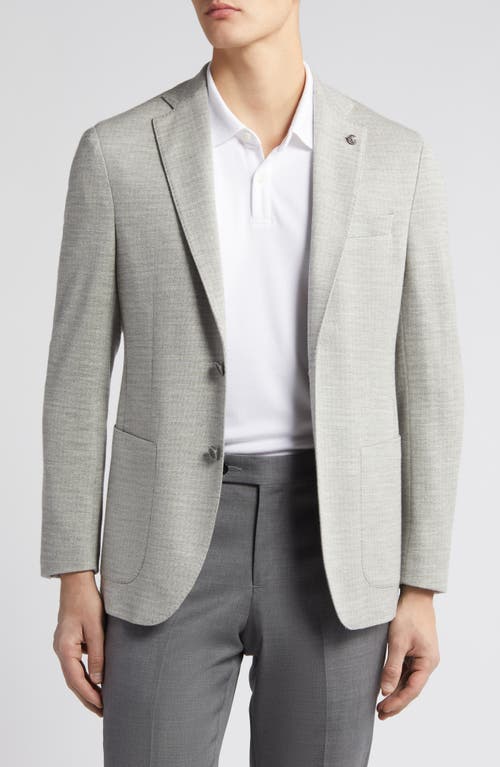 Hartford Knit Wool & Silk Blend Mélange Sport Coat in Light Grey