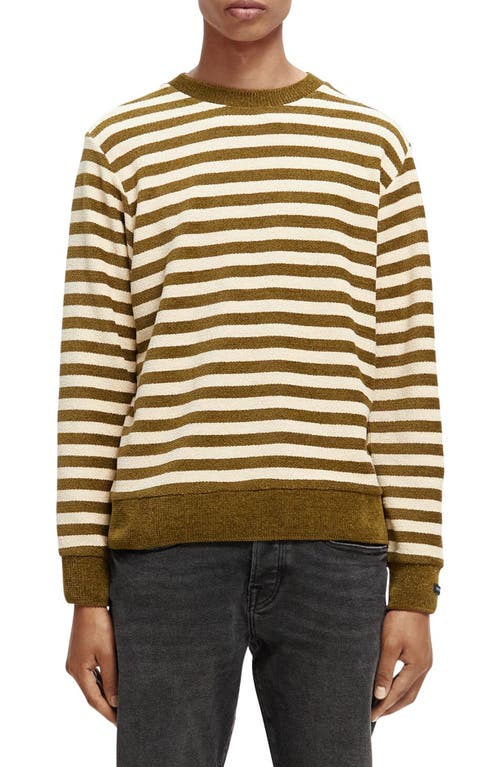 Scotch & Soda Felpa Stripe Crewneck Sweater in 0218-Combo B