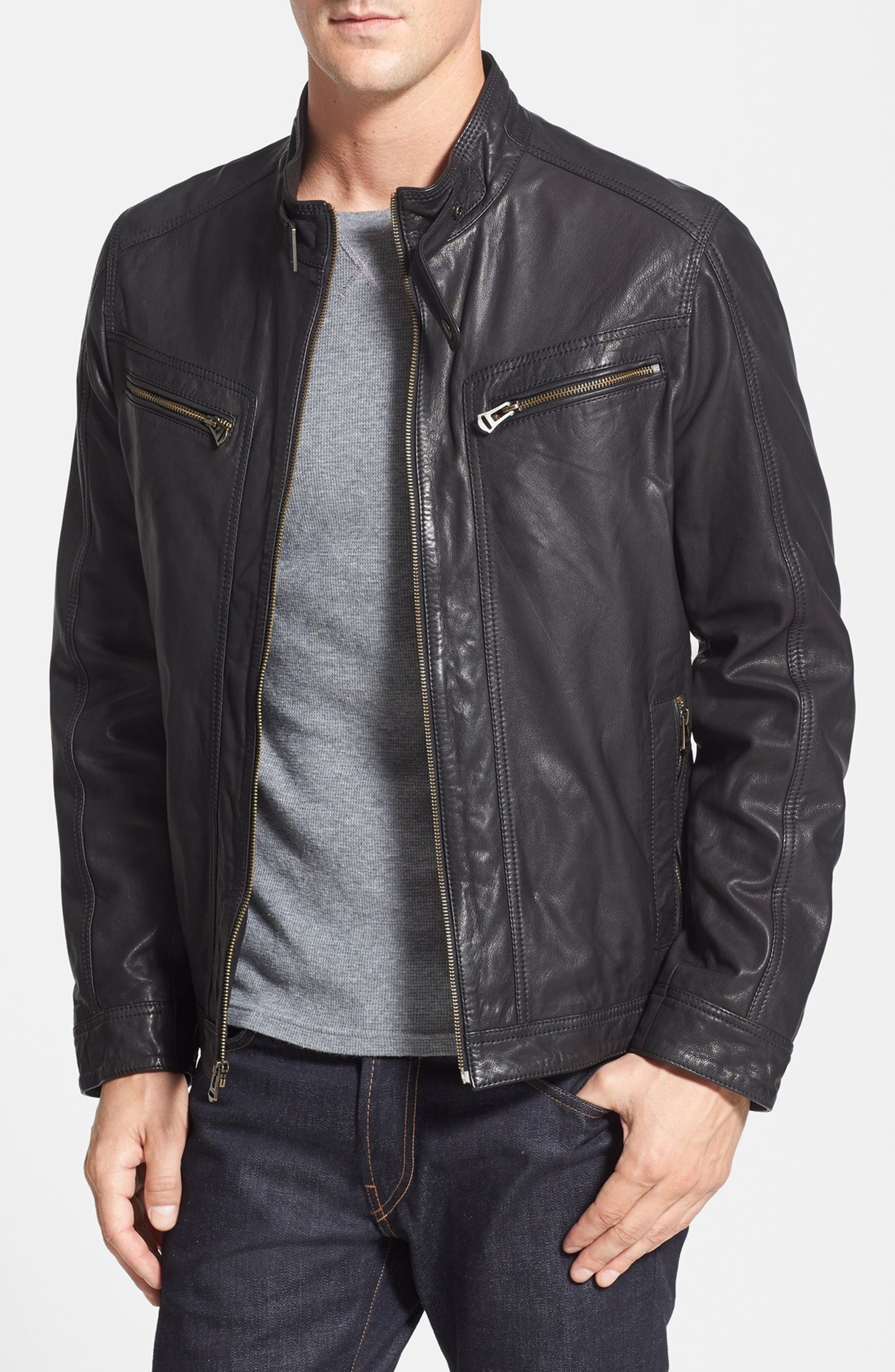 Cole Haan Waxed Leather Jacket | Nordstrom