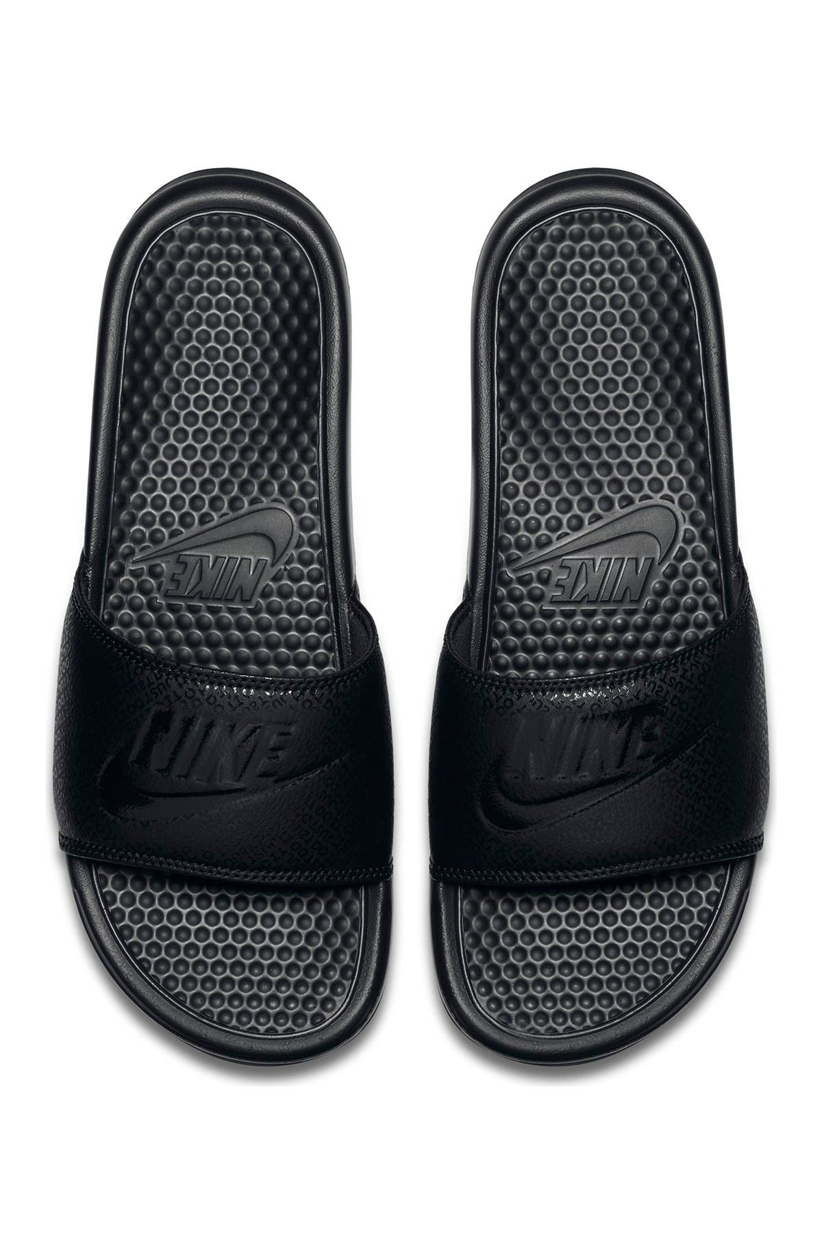 all black nike slippers