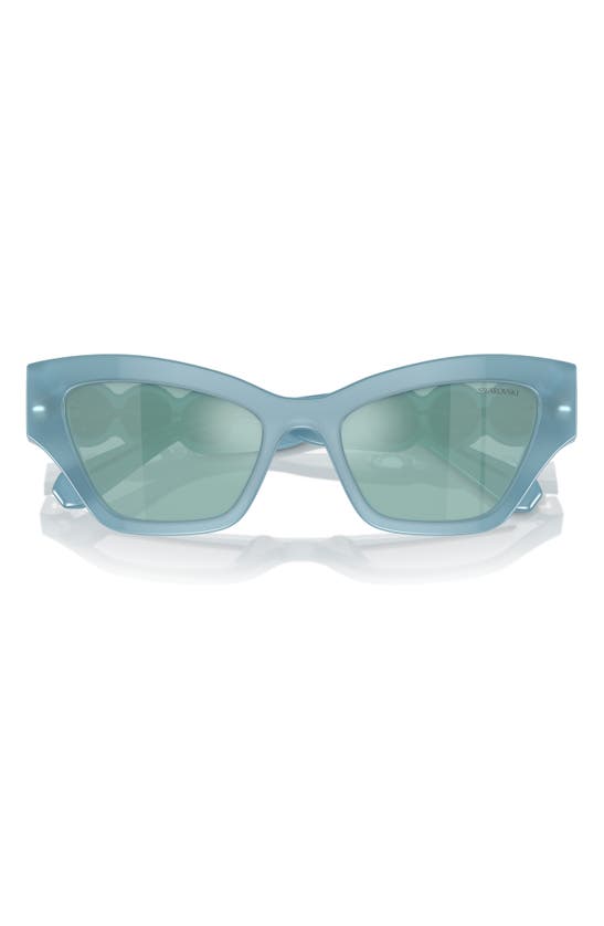 Shop Swarovski Imber 54mm Irregular Sunglasses In Blue