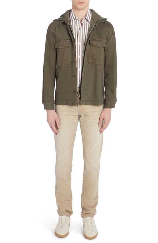 Shop Tom Ford Hooded Utility Overshirt In Deep Olive