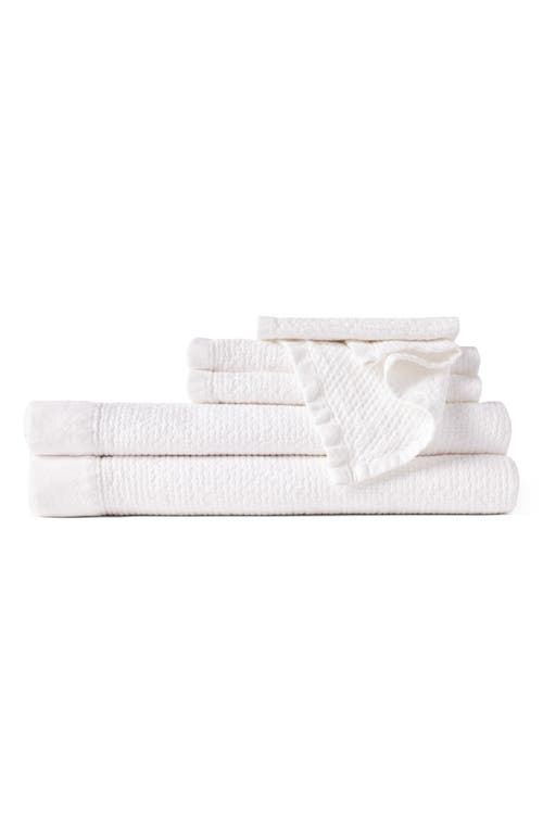 Coyuchi Adriatic 6-piece Organic Cotton Towel Set In Alpine White