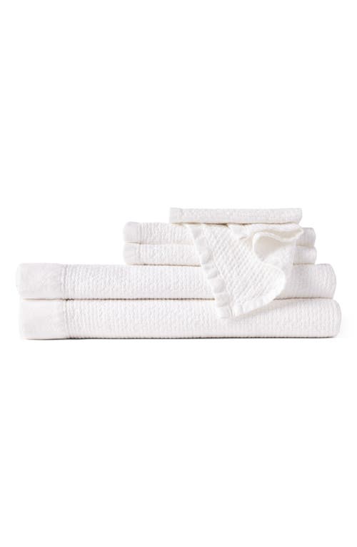 Coyuchi Adriatic 6-Piece Organic Cotton Towel Set in Alpine White 