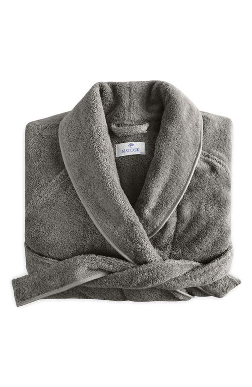 Matouk Cairo Terry Dressing Gown In Grey