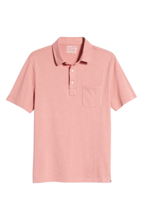 Faherty Sunwashed Organic Cotton Polo In Faded Flag