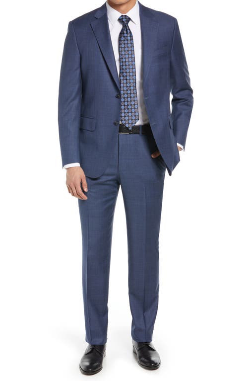 Peter Millar Tailored Blue Plaid Wool Suit