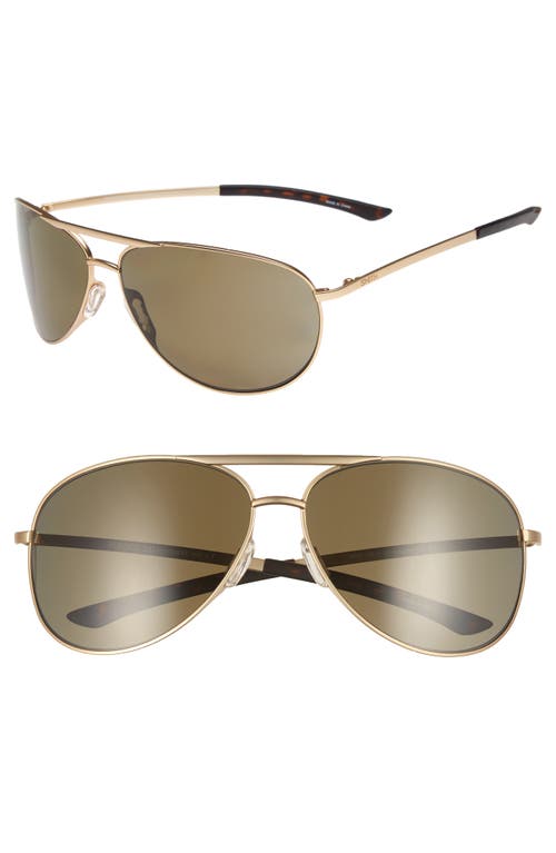 Smith Serpico Slim 2.0 65mm Chromapop™ Polarized Aviator Sunglasses In Gold
