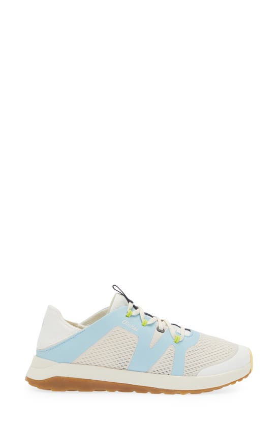 Shop Olukai Huia Sneaker In White Sand / Misty Blue