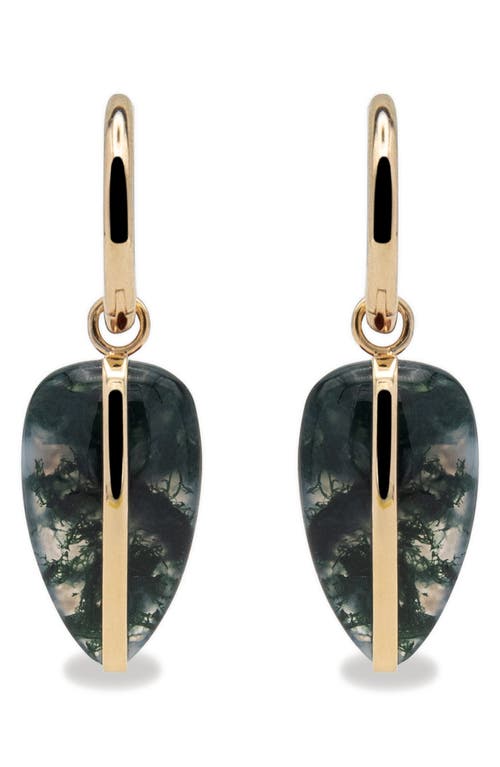 Shop By Pariah Pebble Drop Hoop Earrings In Green