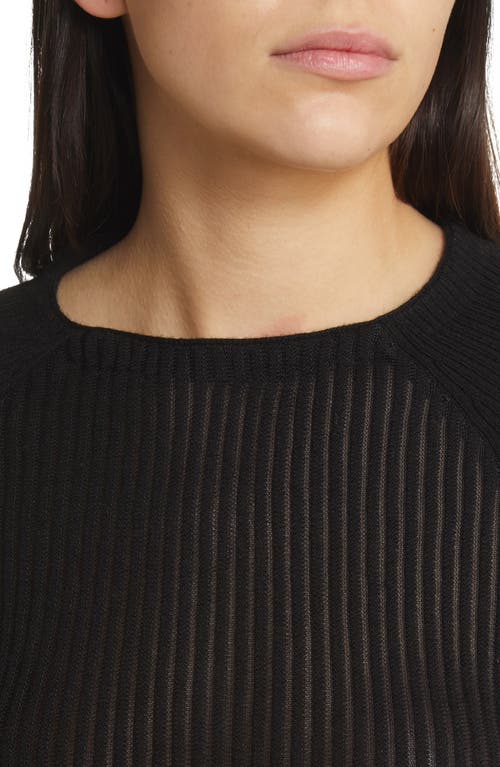 Rag & Bone Annalise Rib Wool-blend Sweater In Black
