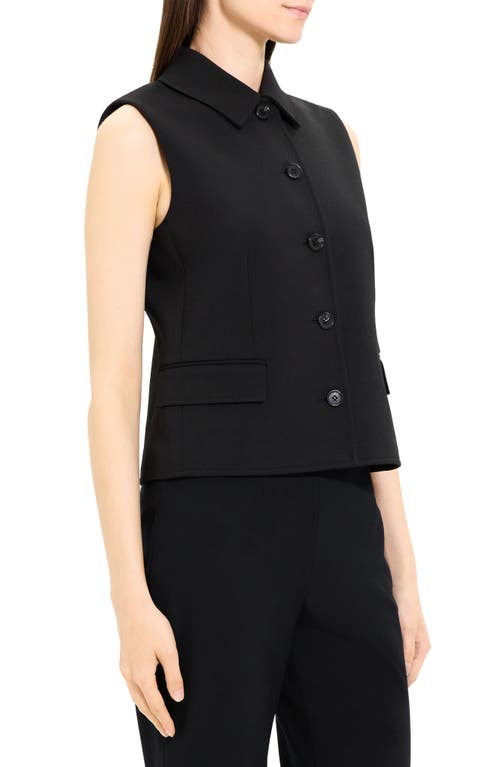 Theory Tailored Wool-blend Vest In Black