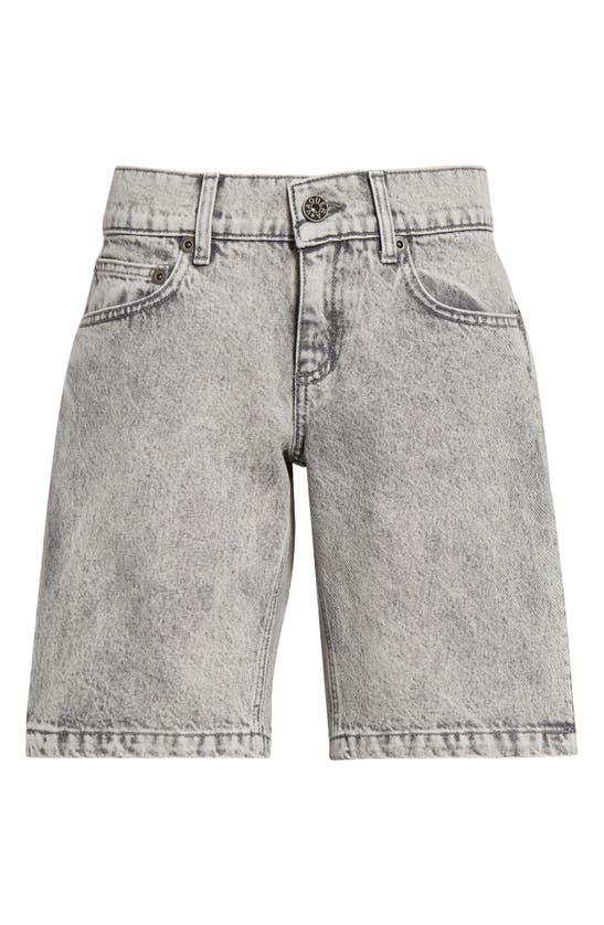 Shop Vaquera Split Leg Denim Shorts In Grey