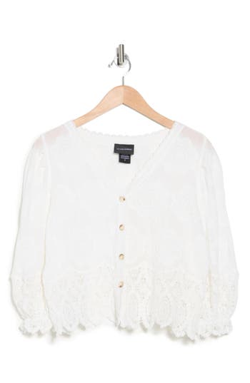 Forgotten Grace Embroidered Button-up Shirt In White