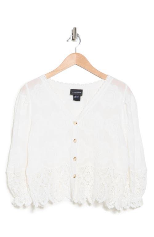 FORGOTTEN GRACE LIV LOS ANGELES EMBROIDERED BUTTON-UP SHIRT 