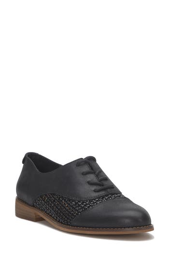Shop Lucky Brand Elfie Oxford In Black Distress/woven