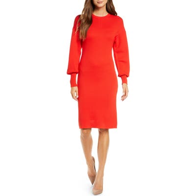 Vince Camuto Long Sleeve Sweater Dress, Red
