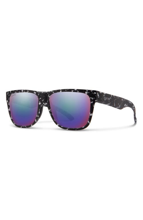 Shop Smith Lowdown 2 55mm Chromapop™ Polarized Square Sunglasses In Matte Black Marble/violet