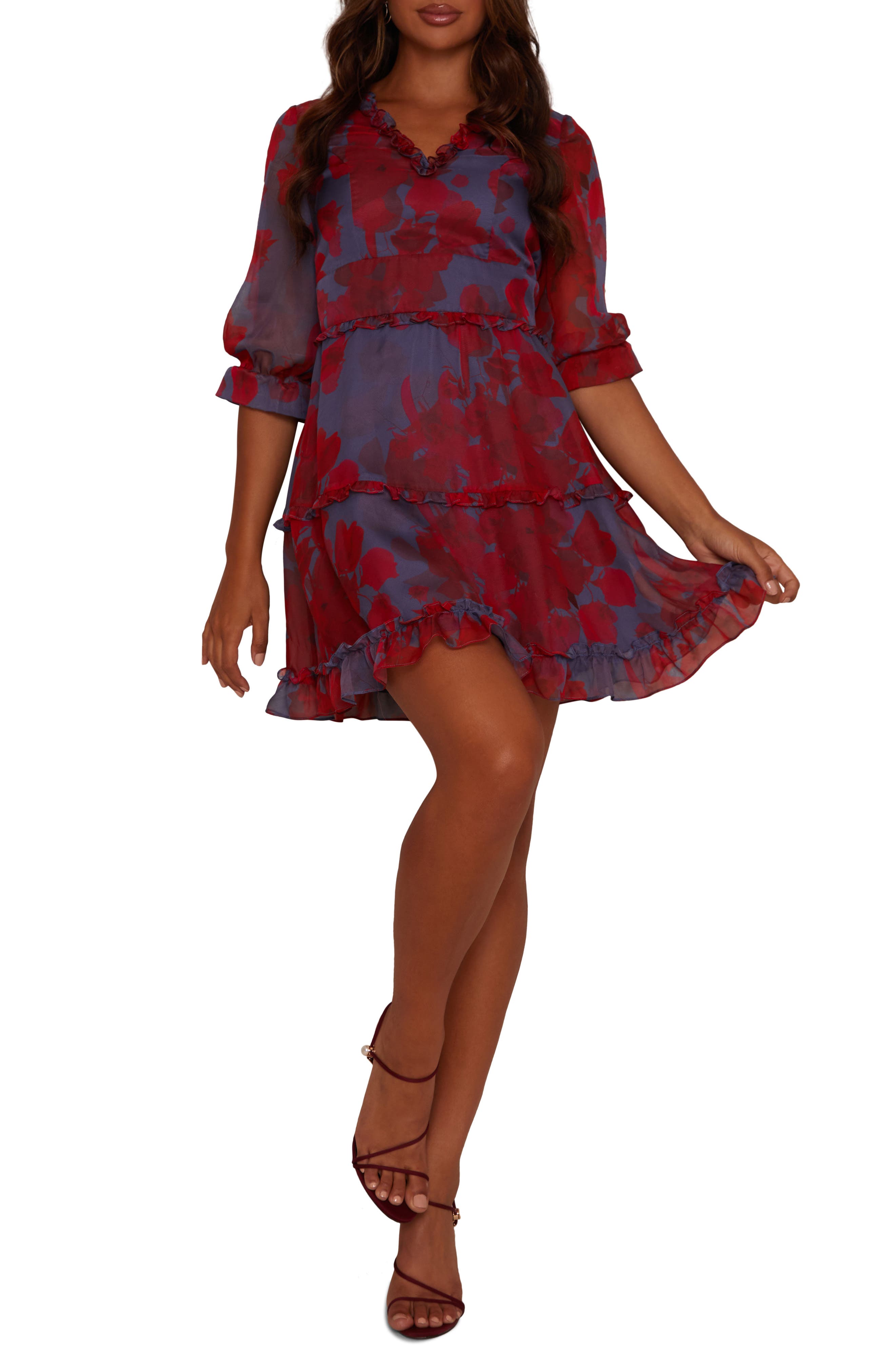 chi chi london floral ruffle dress