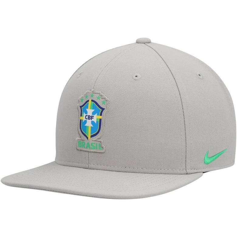 Nike Gray Brazil National Team Pro Snapback Hat In Grey