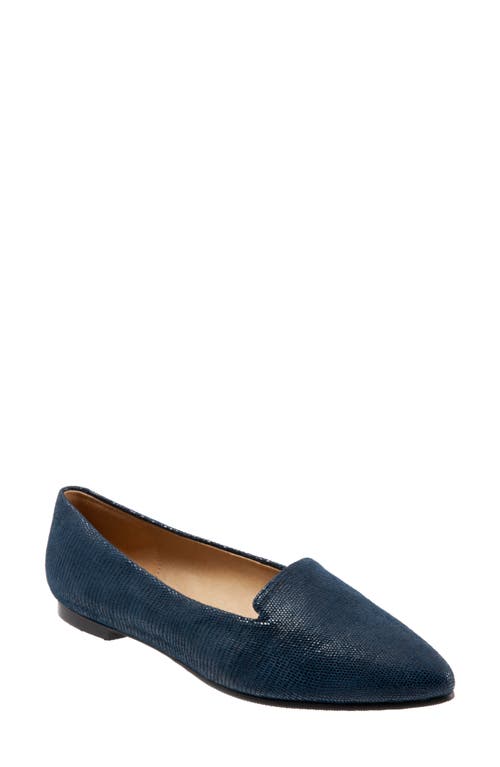 Trotters Harlowe Pointed Toe Loafer (Women) - Multiple Widths Available Navy Blue Leather at Nordstrom,