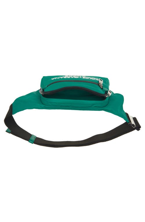 Shop Dolce & Gabbana Dolce&gabbana Rubber Logo Nylon Belt Bag In Green/emerald
