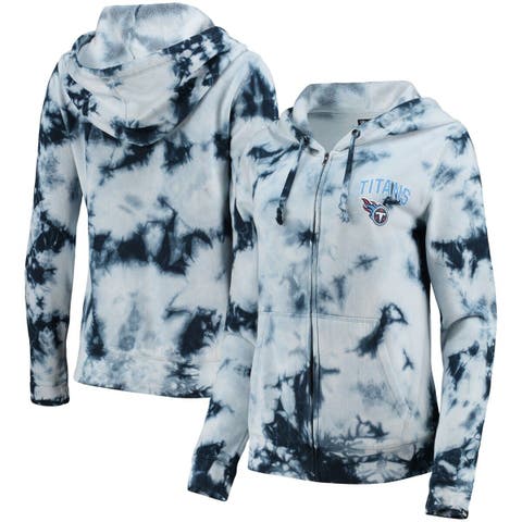 Women's New Era Navy New England Patriots Tie Dye Fleece Full-Zip Hoodie 