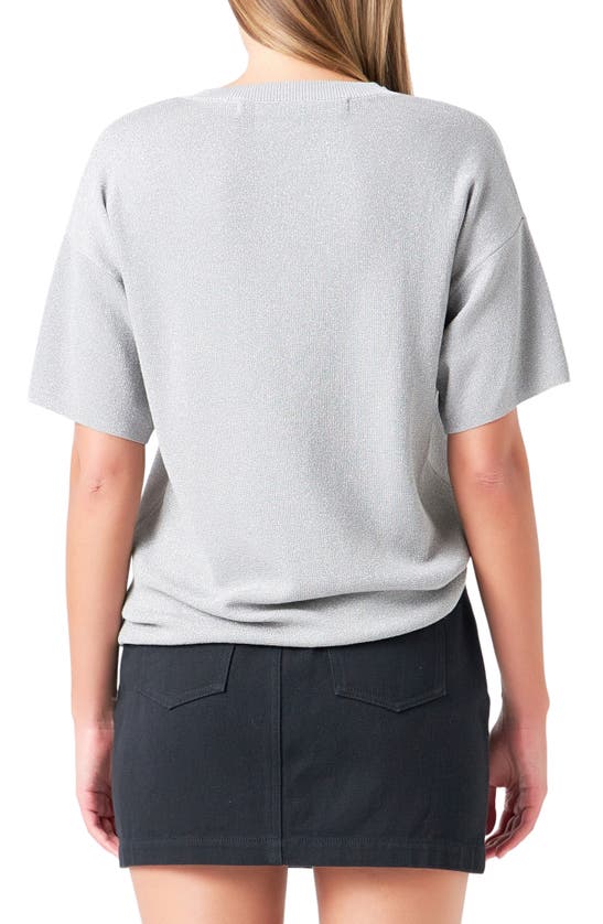Grey Lab Metallic Knit Top In Grey