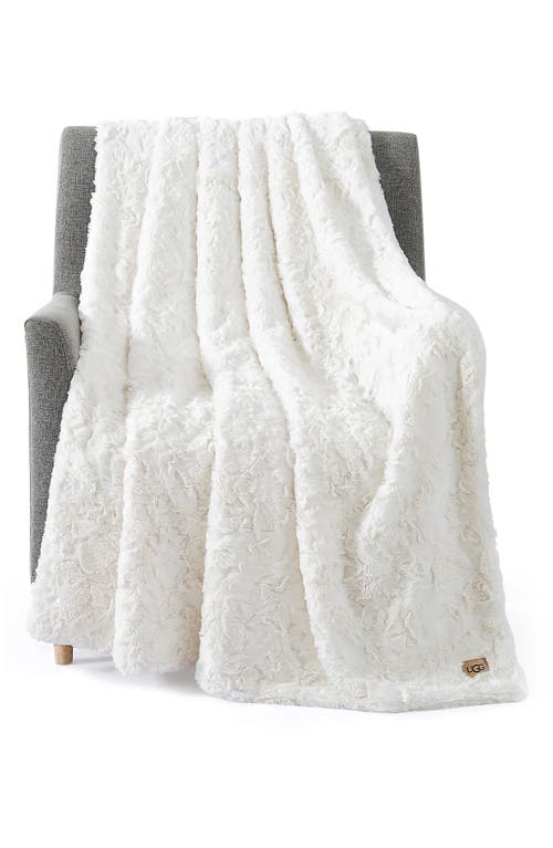Ugg(r) Adalee Faux Fur Throw Blanket In Natural