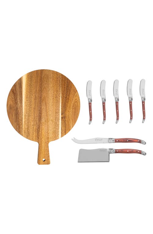 Shop French Home Laguiole Cheese Board & Tools Set In Pakkawood/brown