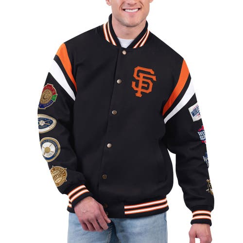 Men's G-III Sports by Carl Banks Black San Francisco Giants Quick Full-Snap Varsity Jacket