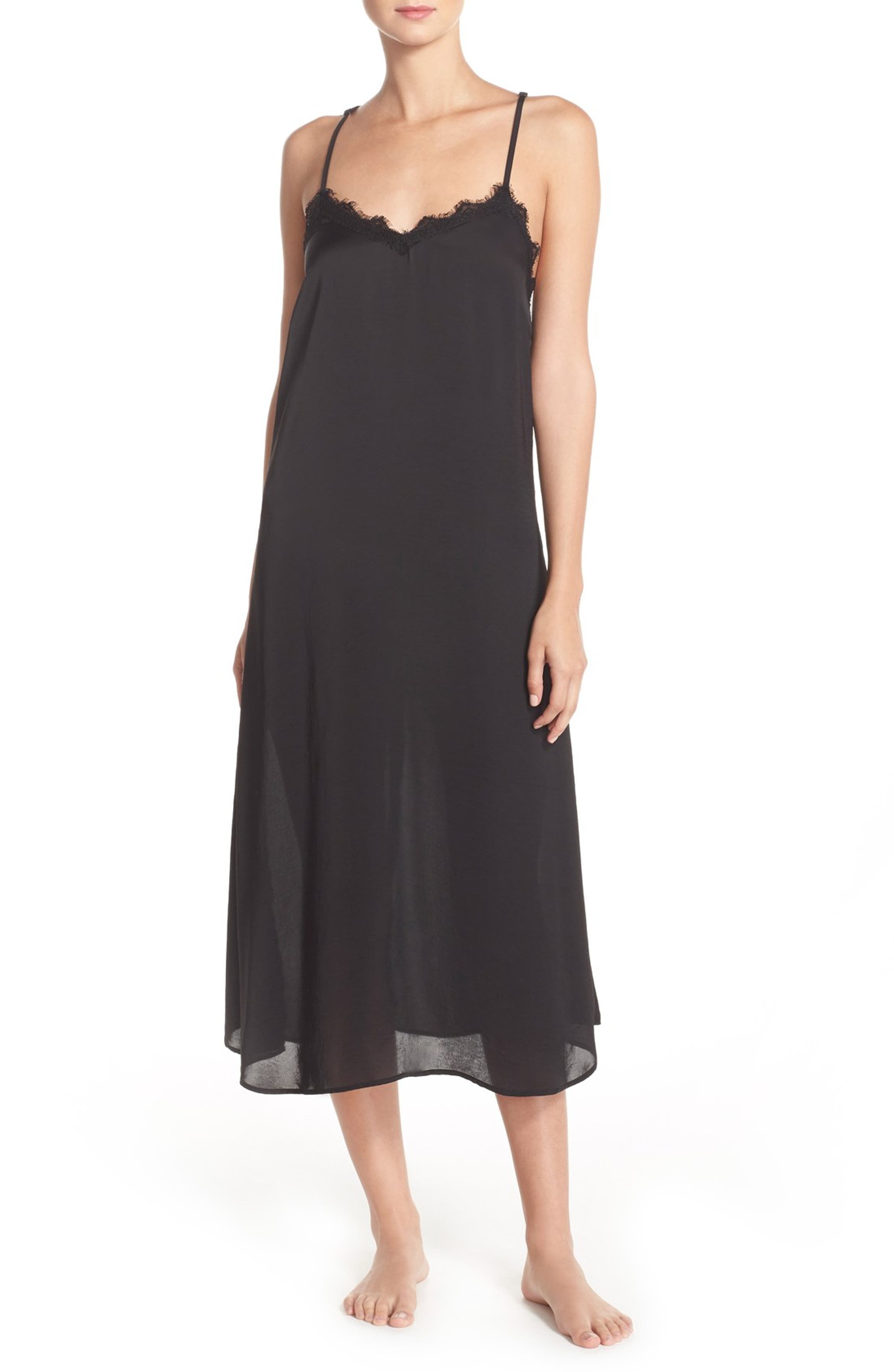 Band of Gypsies Lace Inset Midi Nightgown | Nordstrom