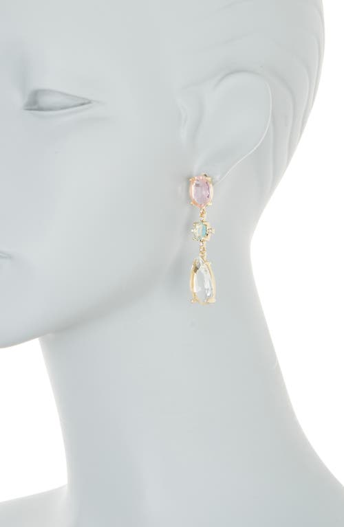 Shop Cara Crystal Linear Drop Earrings In Gold/white