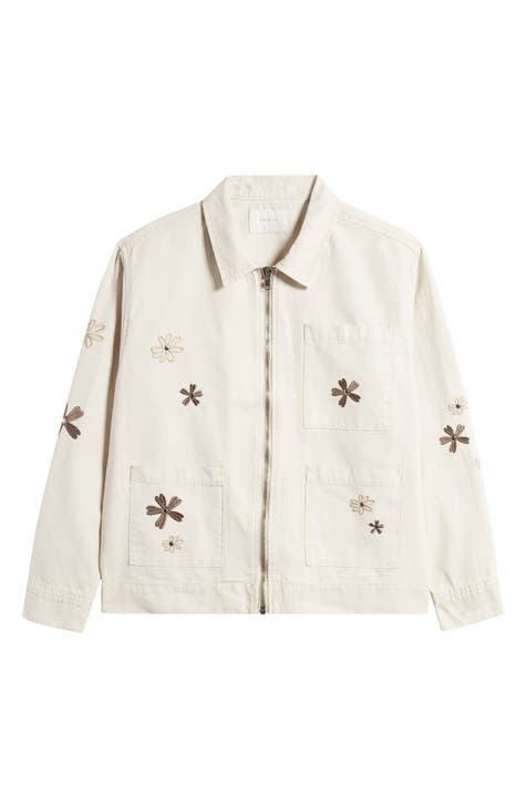 Floral Embroidered Cotton Jacket