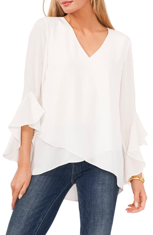 Flutter Sleeve Tunic in New Ivory