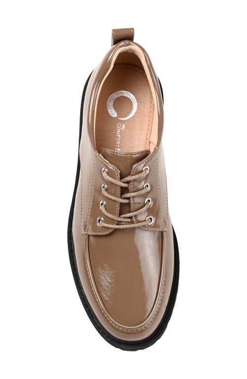 Journee Collection Zina Lug Sole Derby In Taupe