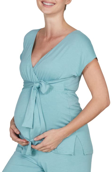 Mama.licious Maternity nursing night gown in light blue heart print