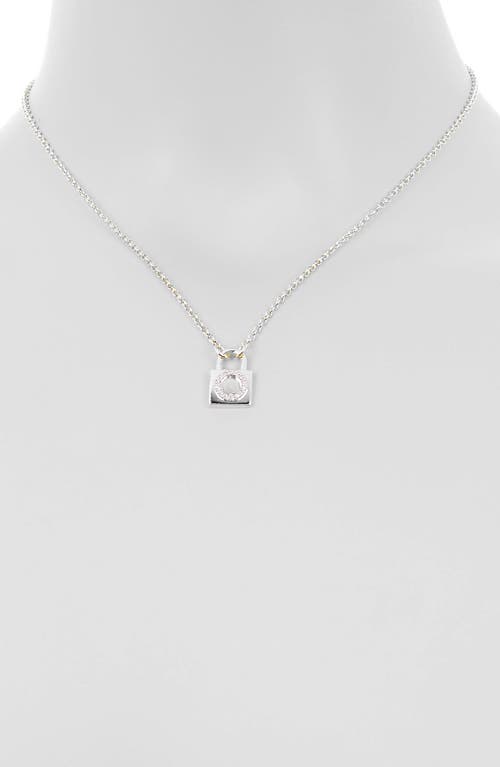 Meshmerise Diamond Padlock Initial Pendant Necklace In White-o