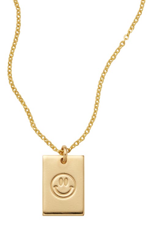 MADE BY MARY Good Vibes Daisy Pendant Necklace in Gold Smiley at Nordstrom, Size 16