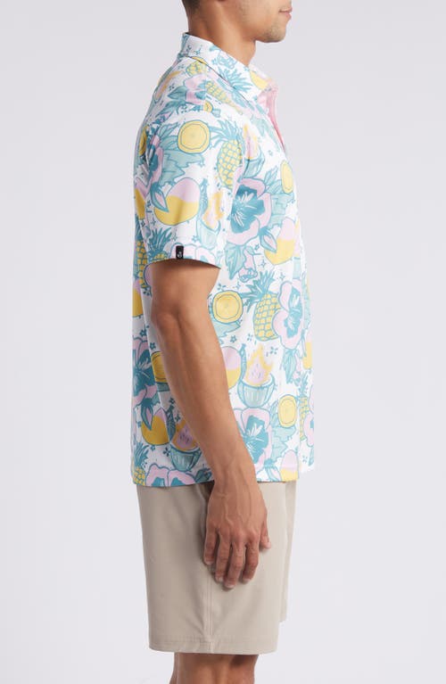 Shop Swannies Kibby Tropical Print Golf Polo In Plumeria