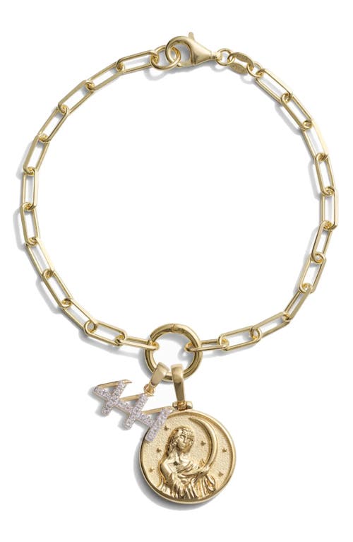 Awe Inspired Divine Intuition Charm Bracelet In Gold